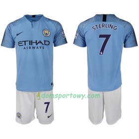 Koszulka Manchester City STERLING 7 Dziecięcy Domowe Koszulki Piłkarskie 2018-2019 Krótki Rękaw